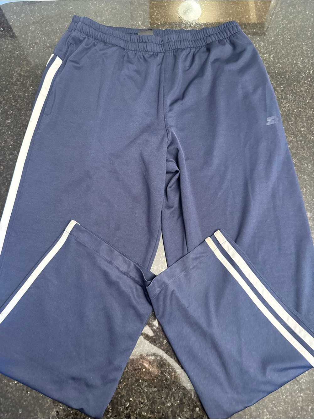 Men’s Navy Blue Track Pants with Side Stripes
